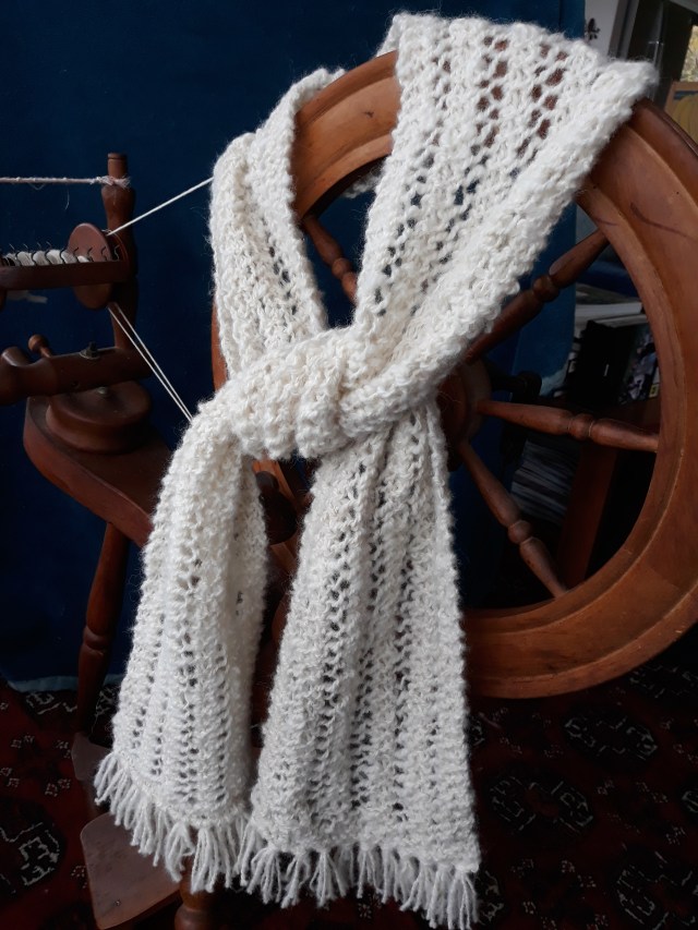 Handspun alpaca scarf 17cm x 1.725 $40NZD