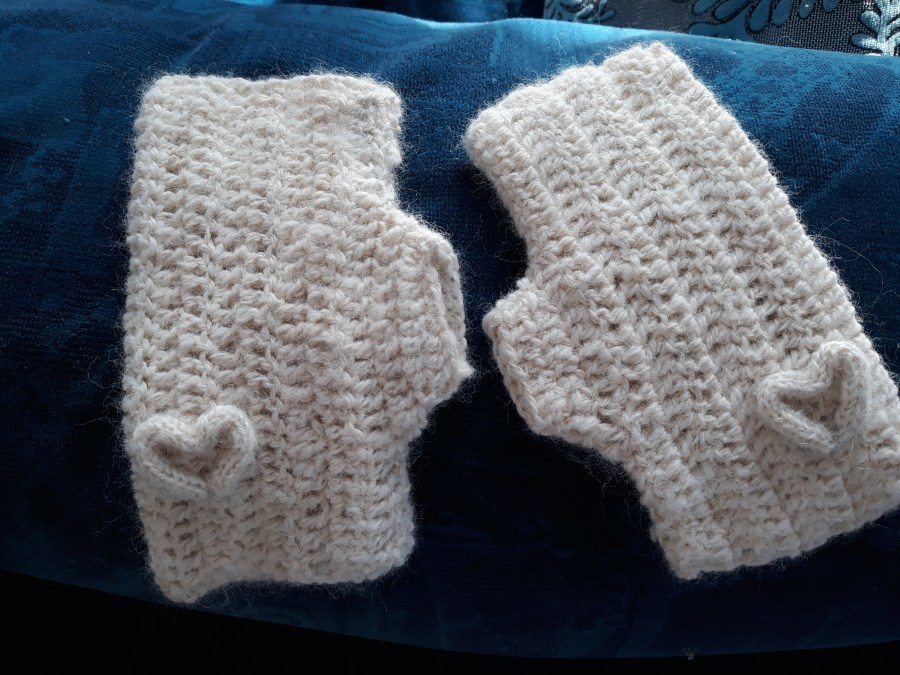 alpaca handspun fingerless-mittens $25 NZD