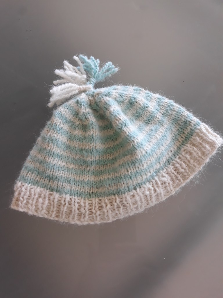 Alpaca bluestripe beanie infant size $20 NZD